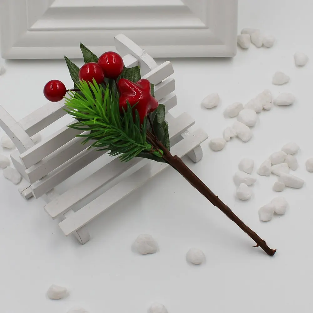 

2017 Hot Artificial Stamens Flowers Branch Pearls Mixed Berries DIY Decorative Decorative Wedding Party Christmas Gift Box