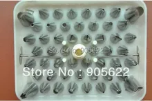 Polymer clay Nozzle Stainless steel seamless 52 decorating nozzle seamless set baking tools with 2pcs nail