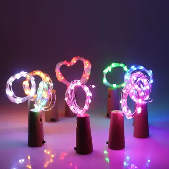 LED 코르크 모양 병 마개 라이트, 유리 와인 LED 구리 와이어 스트링 조명, 크리스마스 조명, 파티 웨딩, 1m, 10LED