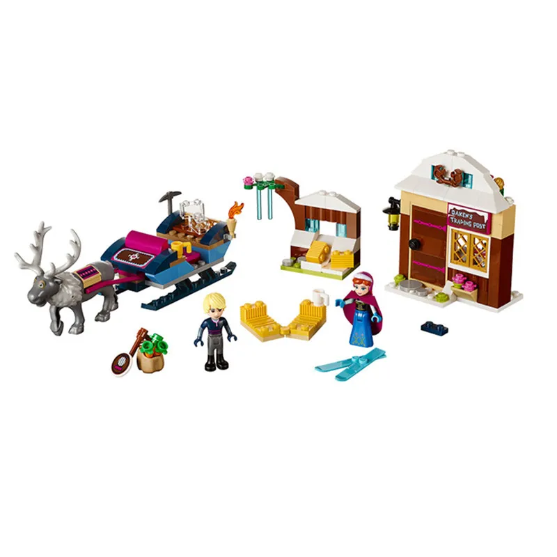 Disney Cute Toys Frozen Princess Anna & Kristoff'S Sleigh Adventure Building Blocksbest New Year Gift For Childrens Disney Cute Toys Frozen Princess Anna & Kristoff'S Sleigh Adventure Building Blocksbest New Year Gift For Childrens