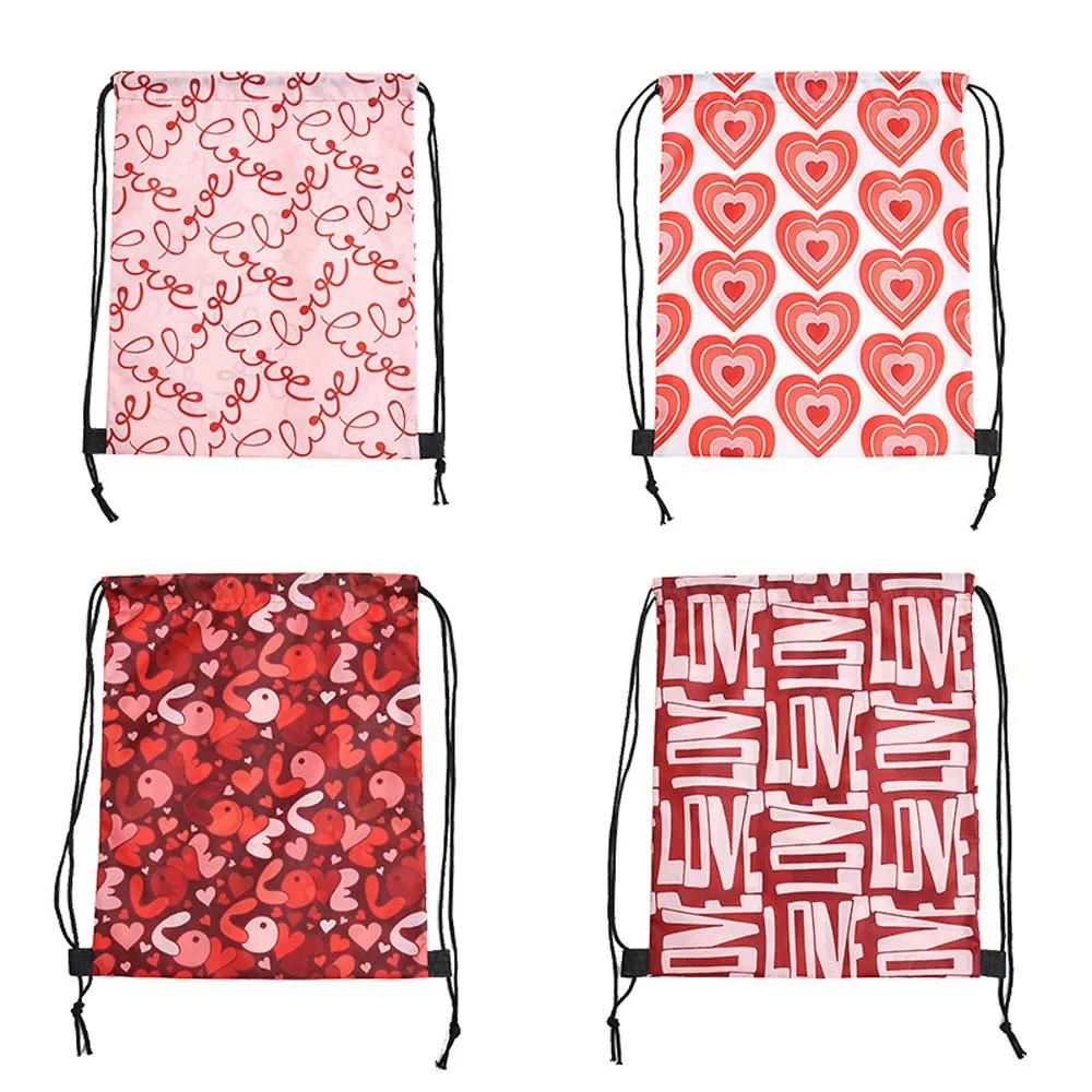 Unisex Foldable Cotton Backpack Storage Bundle Rope Valentine's Day Bag Drawstring Grocery Shopping Bags Hot Sale Case Pouch#