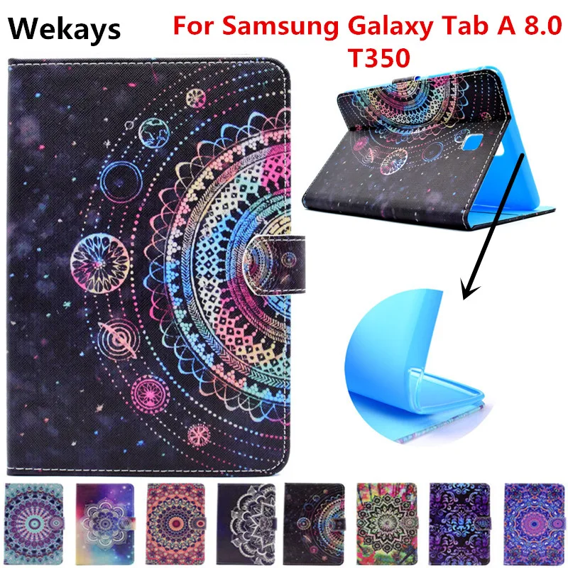 Wekays для Galaxy Tab A 8.0 t350 Кожа Стенд Fundas чехол для Coque Samsung Galaxy Tab 8.0 T355 t350 t351 Планшеты крышка Чехол