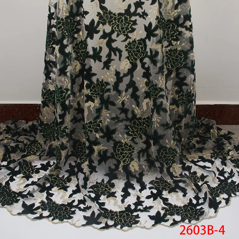 

High Quality African Embroidered Net Lace Fabric 2019 Fashion French Tulle Lace Fabric for Nigerian Wedding Dress APW2603B-4