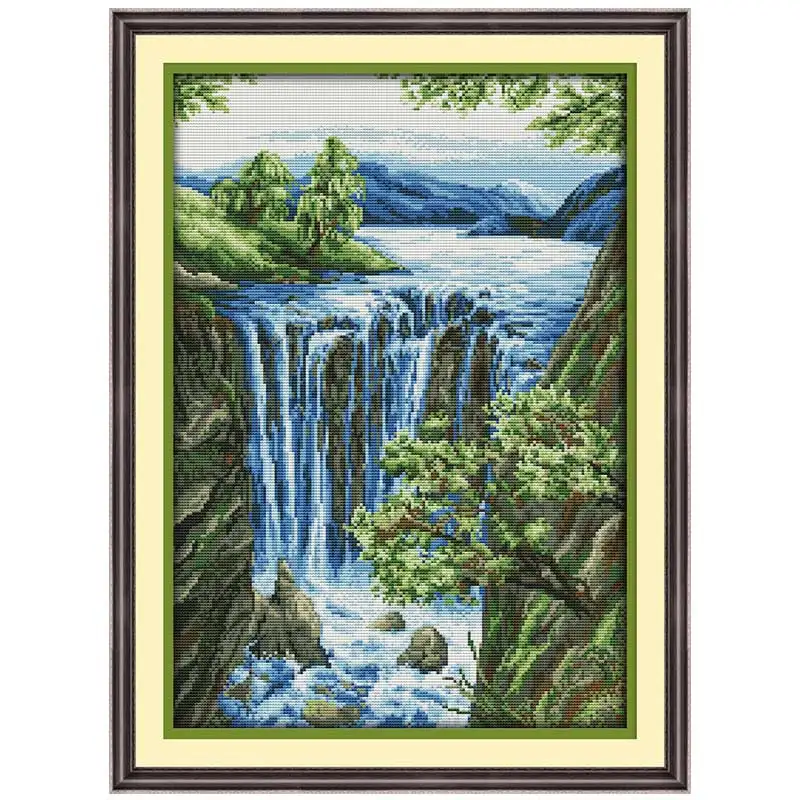 

Waterfall (3) Patterns Counted Cross Stitch 11CT 14CT Cross Stitch Set Wholesale Cross-stitch Kit Embroidery Needlework