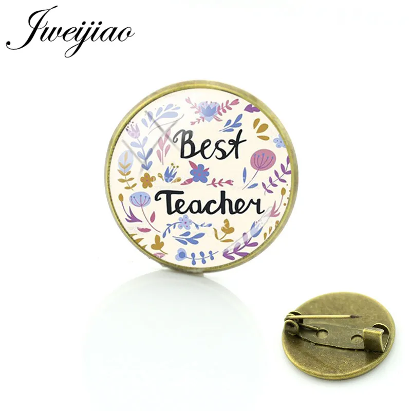 

JWEIJIAO Classic Super Teacher Letters Brooches Badge For Woman Man Clothes Hat Hijab Pins Teacher's Day Gift FQ477
