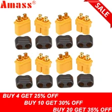 10 x Amass XT60+ Plug Connector With Sheath Housing 5 Male 5 Female (5 Pair )