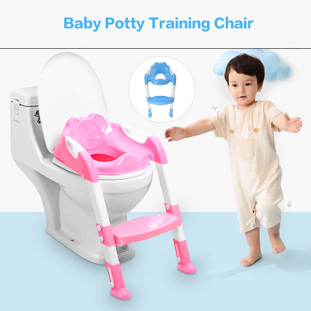 Kids Toddler Toilet Chair Potty Training Seat with Non-slip Step Stool Ladder US