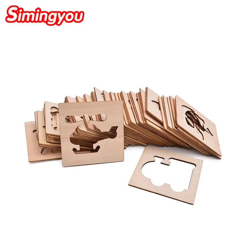 

Simingyou Learning Education Children Fill Graffiti Template Shape Cognition Wooden Montessori Toys A50-16 Drop Shipping