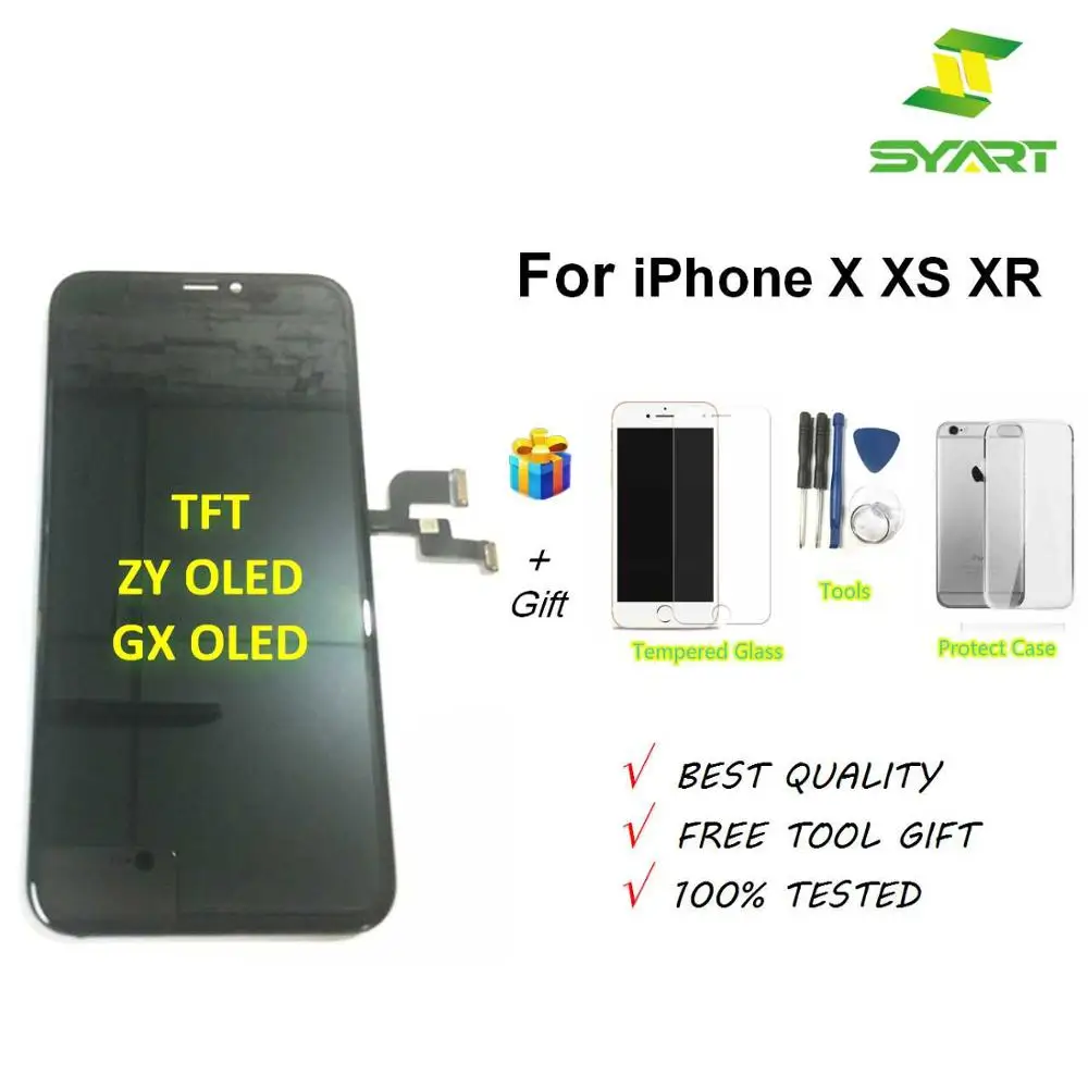 

100% Tested TFT JK OLED GX OLED LCD Display For iphoneX Touch Screen Digitizer Assembly Part For iphone X XR XS MAX Incell LCDs