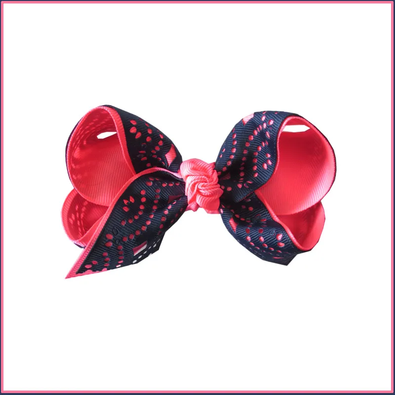100 благословение девушка 4," два тона резьба ABC лук клип Hairbow Baby Grosgrain