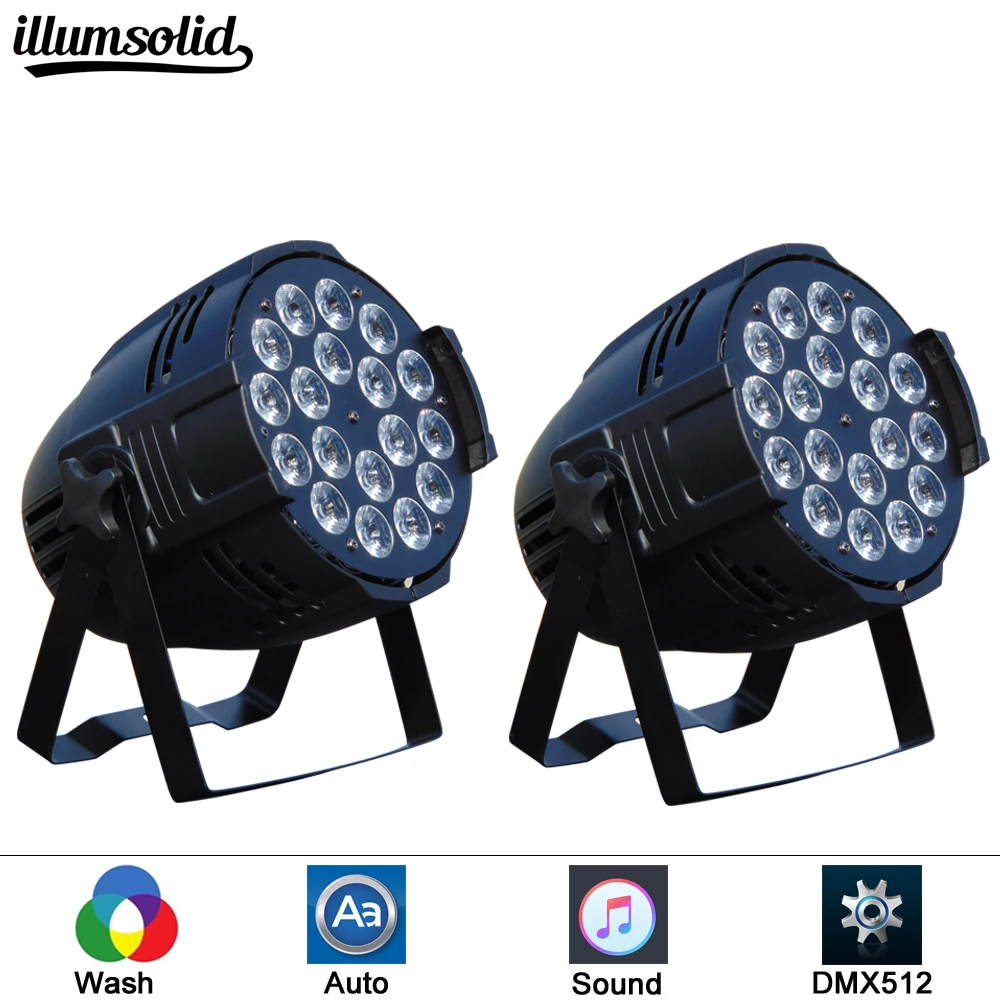 

2pcs/lot Good Quality LED Par 18x12w Wash DMX Par Light Par RGBW LED Par Light for DJ
