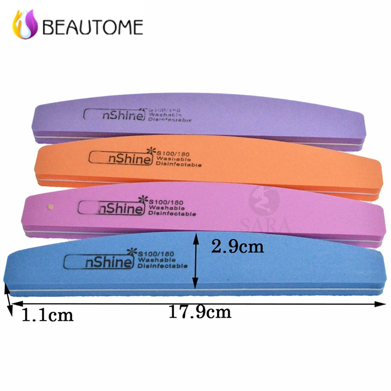 4pcs Nail File 100/180 Can Reuse Sponge Diamond Buffing Sanding