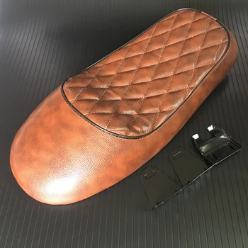 

Universal Motorcycle Cafe Racer Seat Flat Brat Hump Saddle For Honda Suzuki Kawasaki Yamaha Brown