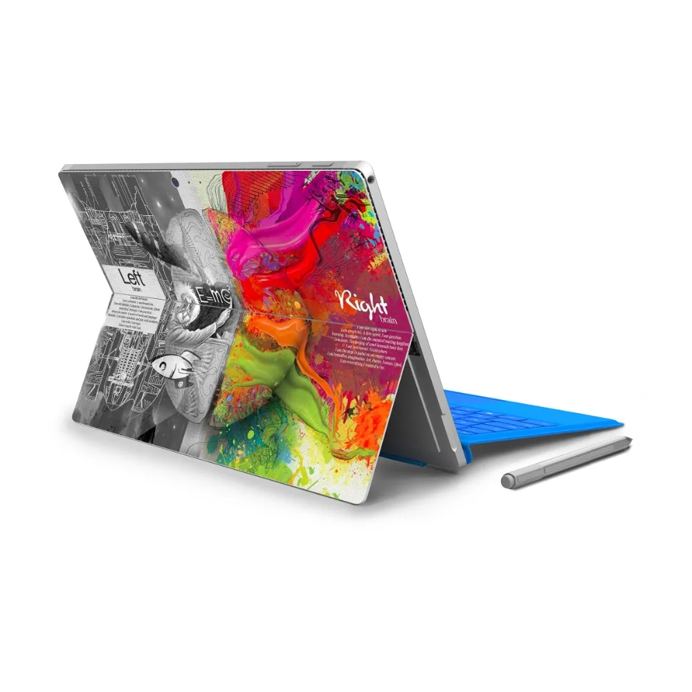 

GOOYIYO - For Surface Pro 4 5 Vinyl Back Full Decal Tablet Netbook Ultrabook Painting Sticker Left&Right Brain Skin Logo Cut
