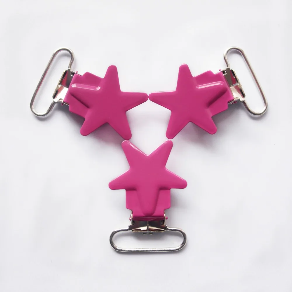 Livre de Chumbo Pces 16 Cores Esmalte Estrela Forma Metal Bebê Chupeta Clipes Suportes - Suspender 80 1 25 25mm 16 Mamãe e Bebê