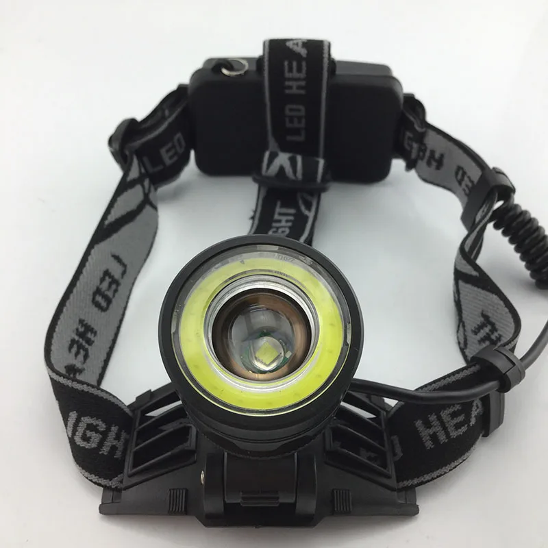 Фара COB LED T6 фонарь перезаряжаемый налобный двойной светодиодный световой 18650 для