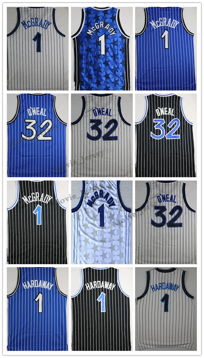 

Wholesale Men suture Shirts #32 Shaquille O'neal embroidery #1 Penny hardaway jerseys 1# Tracy McGrady basketball jersey