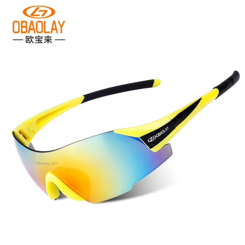 Без оправы очки для езды на велосипеде для Для мужчин Для женщин Спорт на открытом воздухе UV400 солнцезащитные очки MTB дорожный велосипед бег очки для езды черный, красный синий - Цвет: Yellow Black
