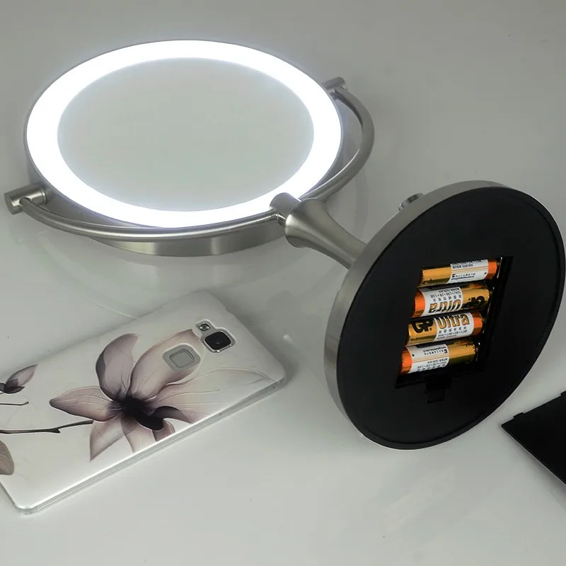 Espelho de Maquilhagem Espelho do Banho Toque Dimmer Maquiagem Espelho Iluminado 3x Europeu-estilo Double-sided Led 22 Toque dimmer LED maquiagem espelho iluminado espelho