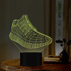 Спортивная обувь 3d дизайн 7 цветов Изменение ночника для комнаты декор как отличный подарок для любителей спорта спортсмены друг USB порт