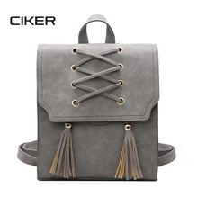 Ciker mochilas 2017 новая мода рюкзак кисточкой женщины рюкзак пу кожаный мешок школы женщин повседневный стиль бумаги формата а4 женщины рюкзаки