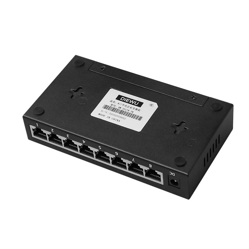 Сетевой коммутатор 10/100/1000 Мбит/с 8 Порты и разъёмы RJ45 концентратора Gigabit Ethernet LAN адаптер расширение с черный металлический корпус ЕС США Plug