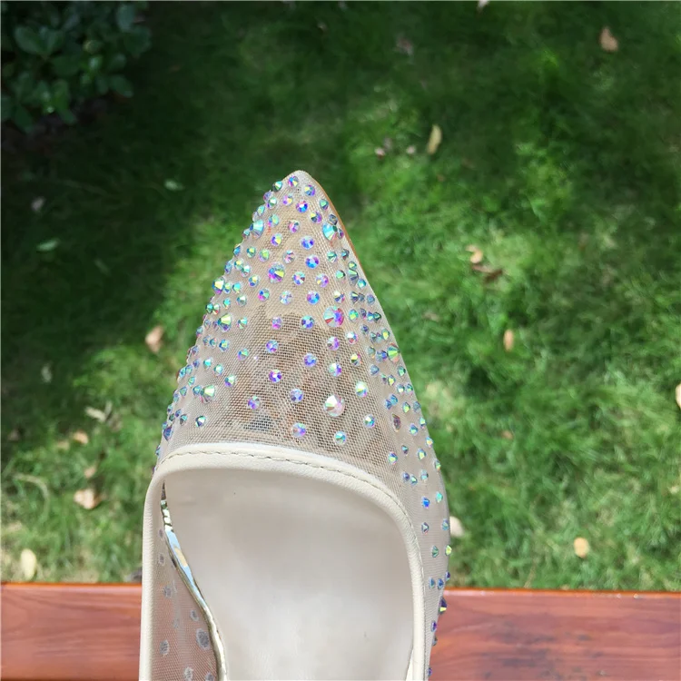 Craylorvans Women Pumps 2017 Transparent 12.5cm High Heels Sexy Pointed Toe Slip-on Clear Wedding Dress Shoes For Lady Size 43 (2)09