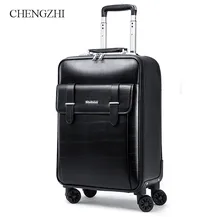 CHENGZHI 1" 18" 2" 24" дюймов ПВХ прокатки Чемодан Spinner чемодан Марка колеса Для мужчин и Для женщин бизнес вести дорожные сумки