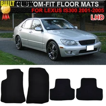 4 шт. для Lexus IS IS200 IS300 XE10 2001-2005 LHD пользовательские автомобильные коврики ковровое покрытие нейлон и каучук спереди сзади 2002 2003 2004