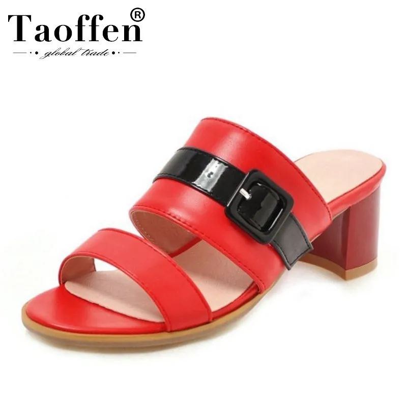 

TAOFFEN Mixed Colors Slip On Plus Size 34-46 Spring Sandals Daily Pary Office Lady Summer Fashion Shoes Women Dating Sandals
