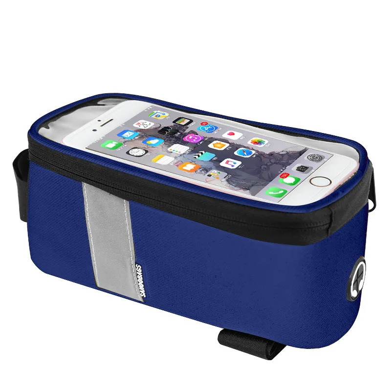 

5.7 inch Waterproof Touch Screen Bicycle Bags Cycling Bike Front Frame Bag Tube Pouch Mobile Phone Storage Bag
