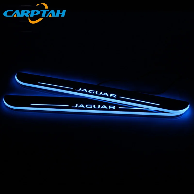 CARPTAH обрамление педали автомобиля внешние части светодиодный порог Накладка путь динамический стример свет для Jaguar XF 2008
