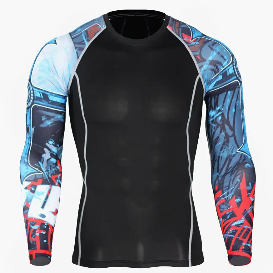

2018 T-shirt running elastic training compression clothing Sports quick-drying clothes men's