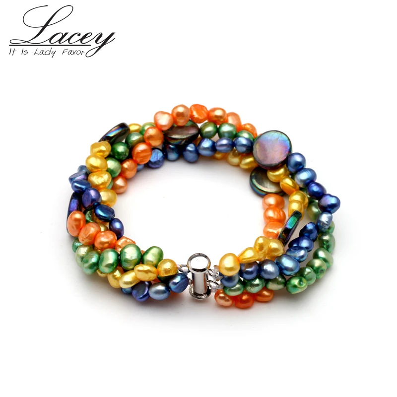 

Real natural pearl bracelet for women,muilt cultured freshwater pearl bohemian bracelet jewelry wedding daughter birthday gift