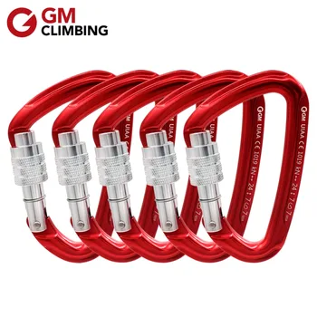 

GM CLIMBING Carabiner 24kN CE / UIAA D Shape Screw Locking Master Lock Mountaineering Equipment US Stock