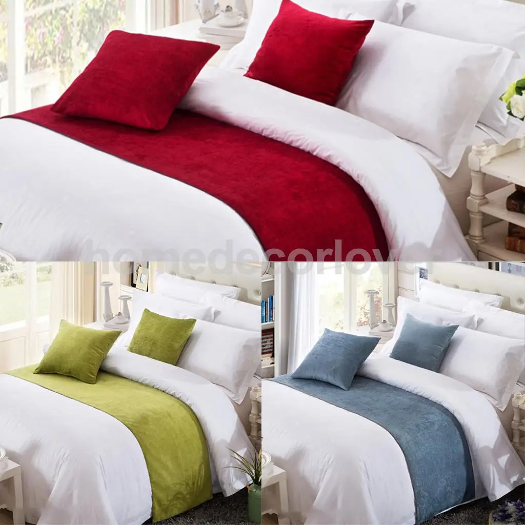 Luxury Bedding Runner Cotton Decorative Bed End Scarf for Bedroom Hotel