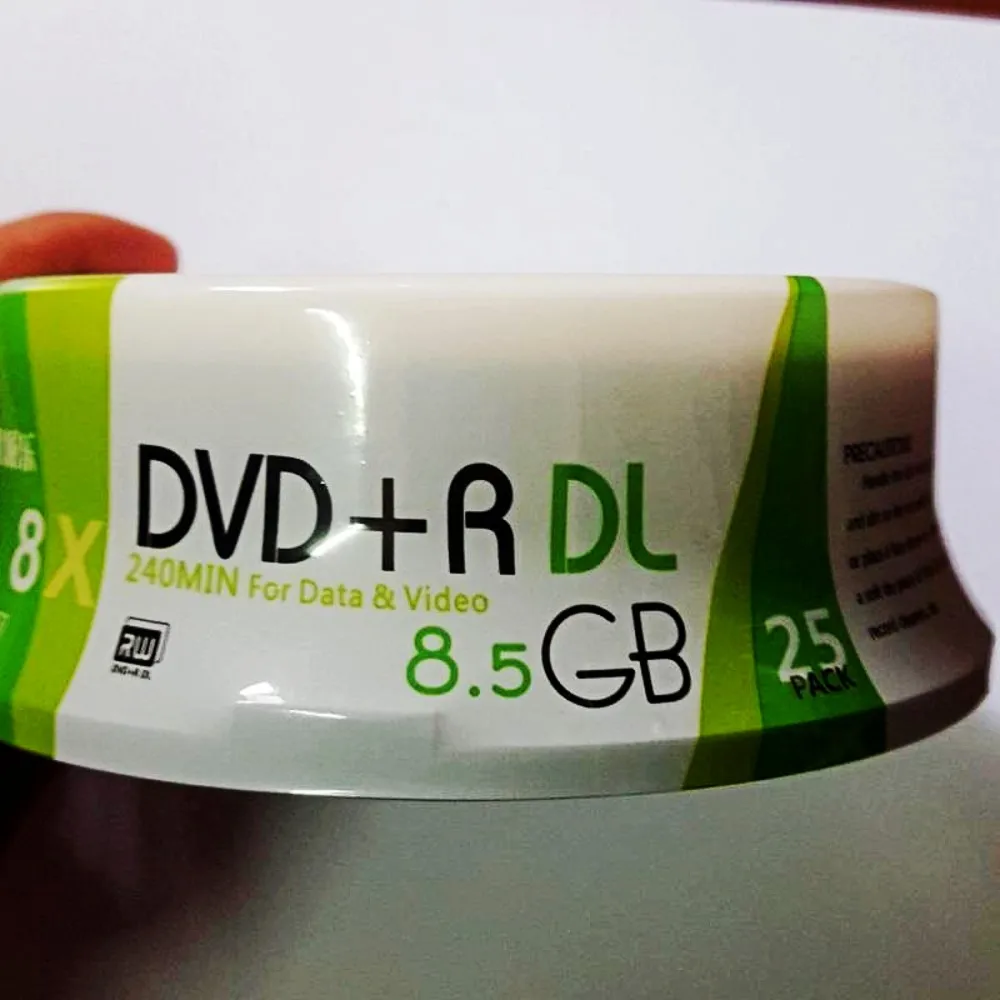 25 Pieces White Inkjet Printable 8X DVD+R DL Double Layer Recordable ...