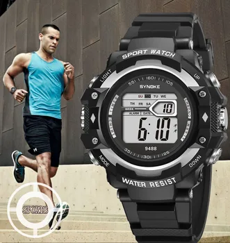 

SYNOKE Mens Watches Analog Light Luxury Waterproof Multi-Function Electronic Watch LED Digital Double Action Watch reloj hombre