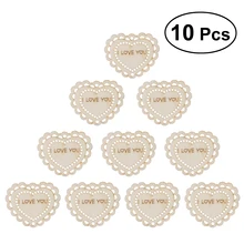 10 шт. пользовательские деревянные бирки деревянные сердечки с отверстиями свадьбы пользу теги художественных промыслов Для Свадебные украшения