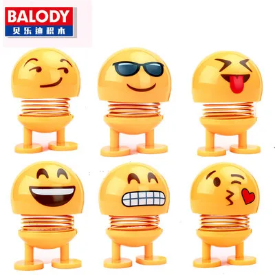 

Shaking Head Toys Car Ornaments Bobblehead Nod Dolls Cute Cartoon Funny Emoji Wobble Head Robot Lovely Car Dashboard Decor Auto