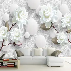 На заказ 3D стереоскопическая настенная бумага Европейская мода красивый белый пион спальня ТВ фон настенная бумага Современный домашний