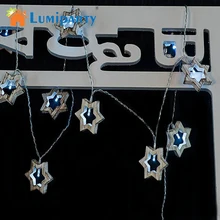 LumiParty деревянные Звездные Рождественские огни 10 светодиодный Сказочный свет на батарейках лесенка из дерева и веревки освещение праздничное дерево украшение