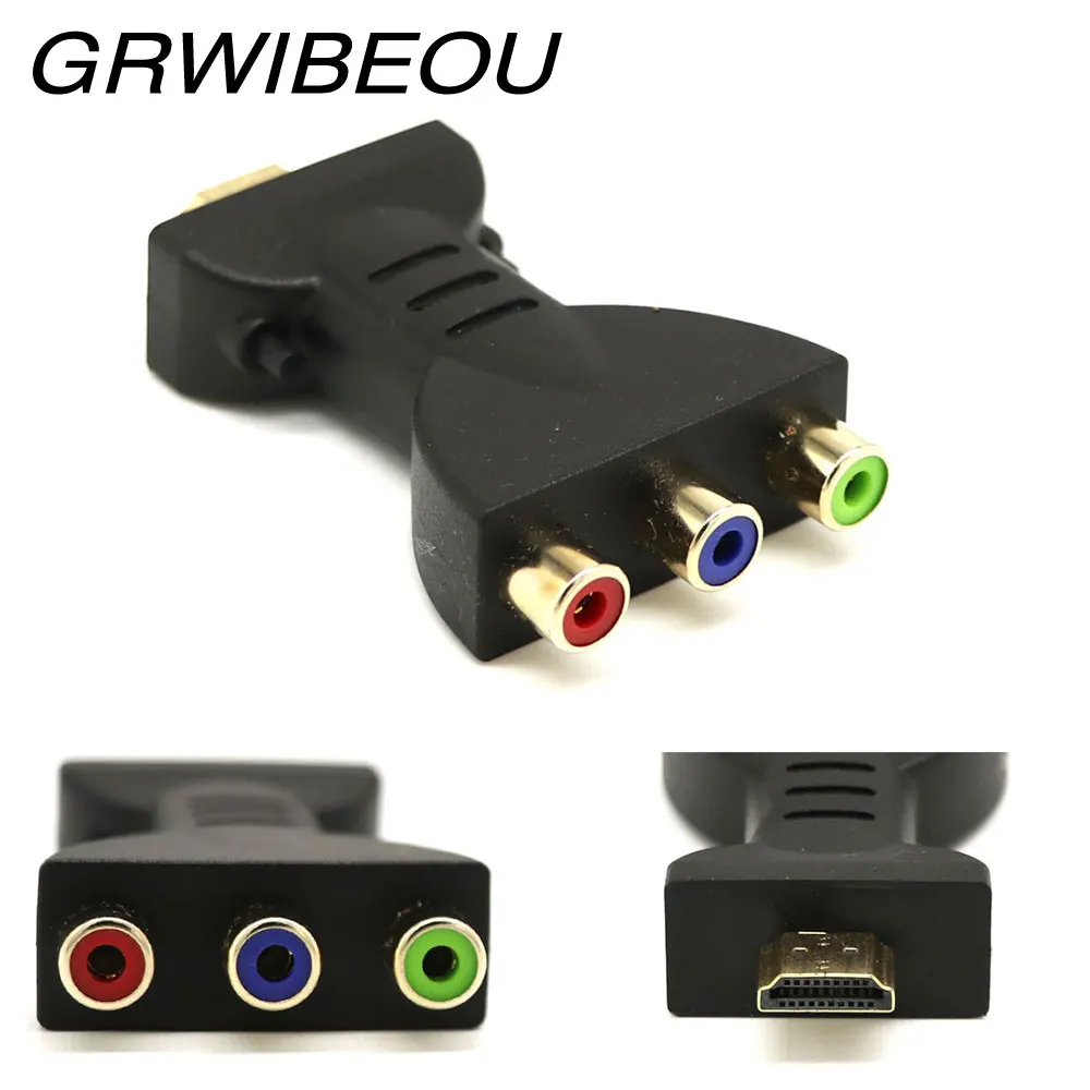 HDMI 3 RGB RCA AV преобразователь видео аудио компонент адаптер 720P 1080P цифровой сигнал