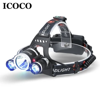 

LED Headlamp Rechargeable Outdoor 3 X T6 Ultra Brightness Headlight with 3 Light Mode & Fixed Focus Long Shot Fishing