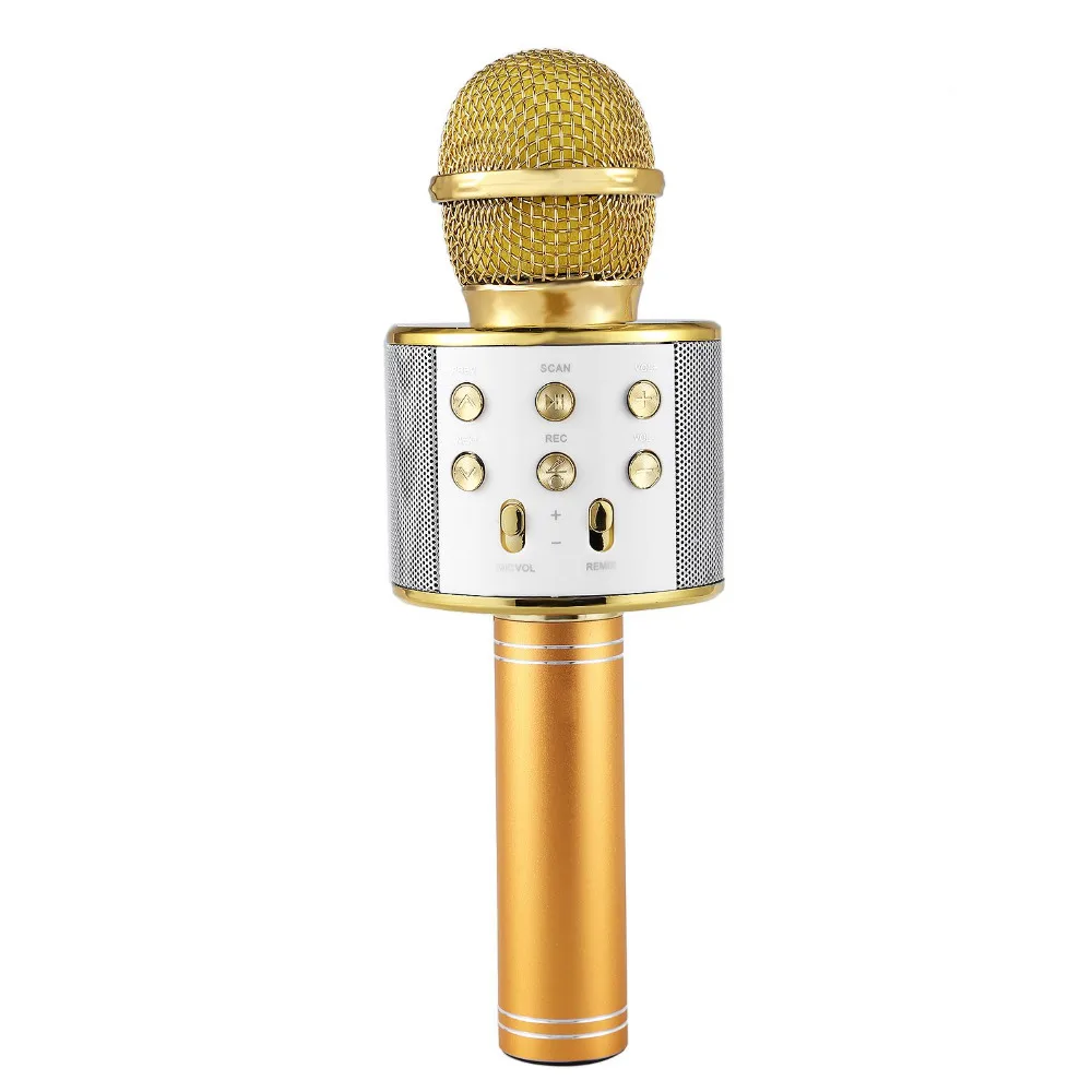 Топ предложения беспроводной караоке микрофон Портативный Bluetooth мини домашний KTV для воспроизведения музыки и пения динамик плеер селфи телефон