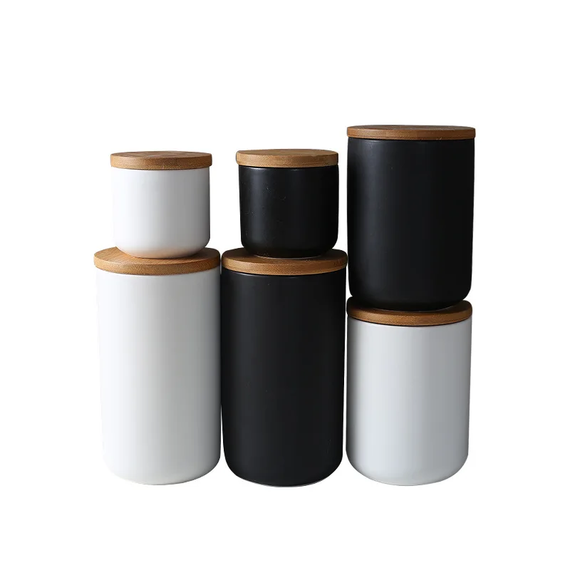 Scandinavian Sealed Can Jar Creative Kitchen Ceramic Coffee Bean Hips Sealed Ceramic Storage Jar For Es Tank Container Eating With Lid Bottle Coffee Tea