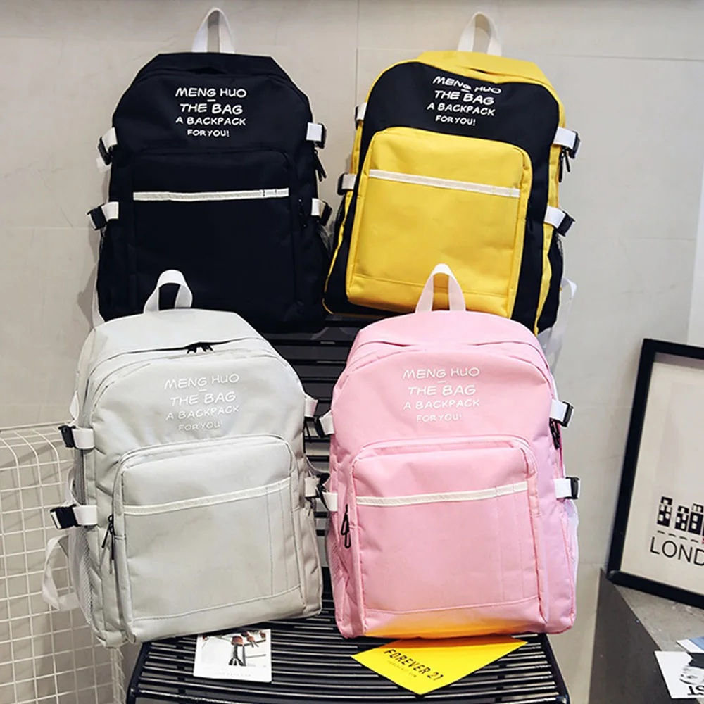Menghuo 2 unids/set mujeres mochilas paneled libro Bolsas estilo preppy Mochilas y bolsas para el colegio para adolescentes Niñas compuesto mochila Sets mochila