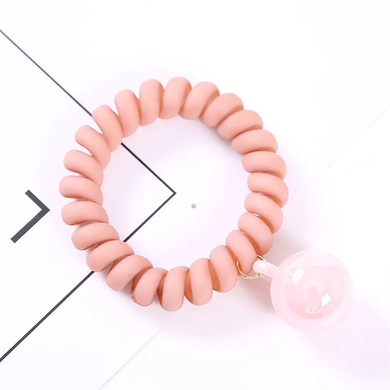 1pcs Bead Charms telephone line elastic hair with a solid color girl hair ring women accessories Trendy Headbands head jewelry