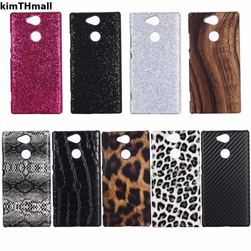 Case For Sony Xperia XA2 back cover fundas for Sony XA2 Ultra case luxury Leopard Glitter leather TPU Hard phone case kimTHmall