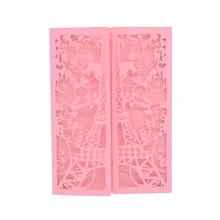 30 штук лазерной резки на заказ Парижская башня пригласительная карта с пустым конвертом